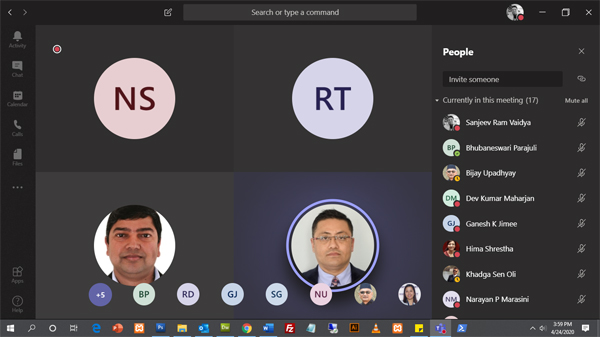 Online Meeting through Microsoft Teams